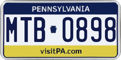 PA license plate MTB0898