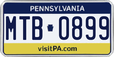 PA license plate MTB0899