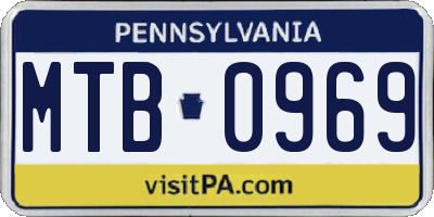 PA license plate MTB0969