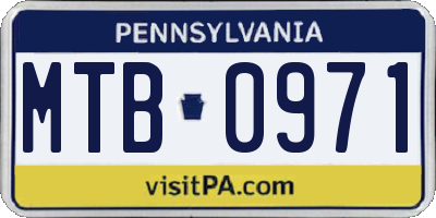 PA license plate MTB0971