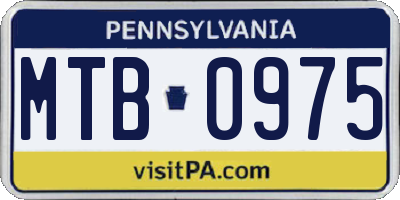 PA license plate MTB0975