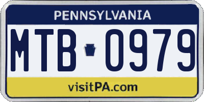 PA license plate MTB0979
