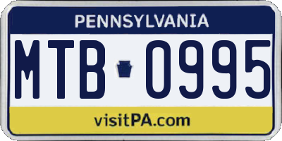 PA license plate MTB0995