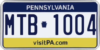 PA license plate MTB1004
