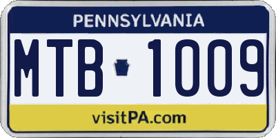 PA license plate MTB1009