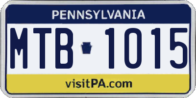 PA license plate MTB1015