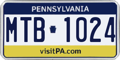 PA license plate MTB1024