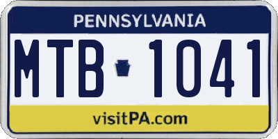 PA license plate MTB1041
