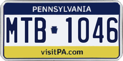 PA license plate MTB1046