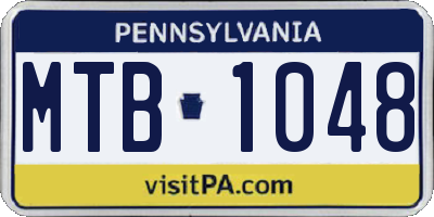 PA license plate MTB1048
