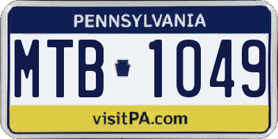 PA license plate MTB1049