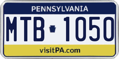 PA license plate MTB1050
