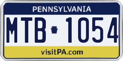 PA license plate MTB1054