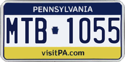 PA license plate MTB1055