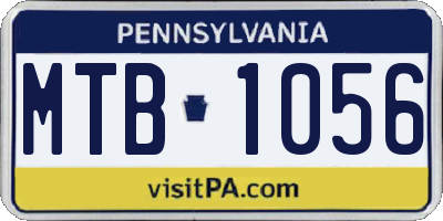 PA license plate MTB1056