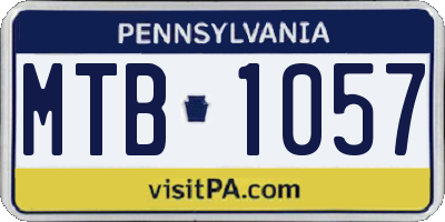 PA license plate MTB1057