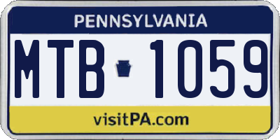 PA license plate MTB1059