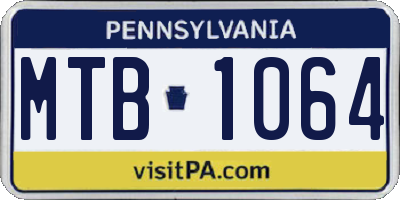 PA license plate MTB1064