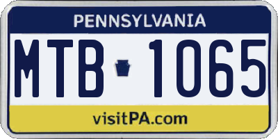 PA license plate MTB1065