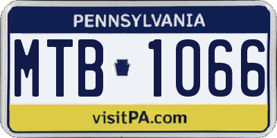 PA license plate MTB1066