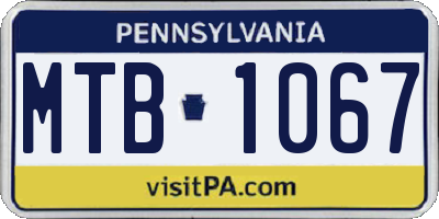 PA license plate MTB1067