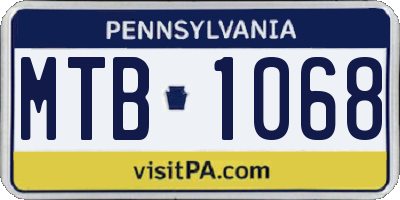 PA license plate MTB1068