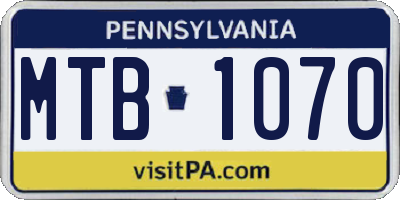PA license plate MTB1070