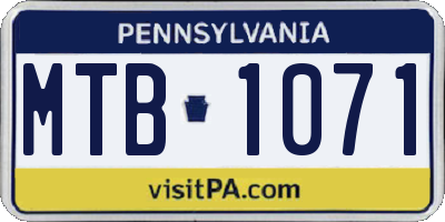 PA license plate MTB1071