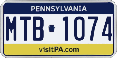 PA license plate MTB1074