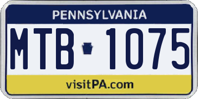 PA license plate MTB1075