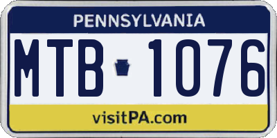 PA license plate MTB1076
