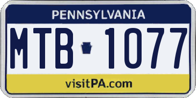 PA license plate MTB1077