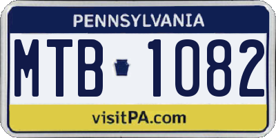 PA license plate MTB1082