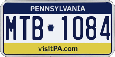 PA license plate MTB1084