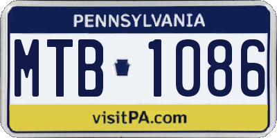 PA license plate MTB1086