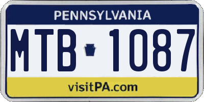 PA license plate MTB1087