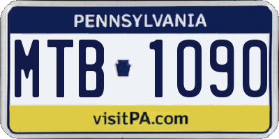 PA license plate MTB1090