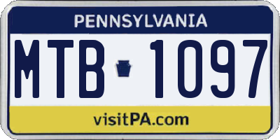 PA license plate MTB1097