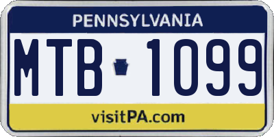 PA license plate MTB1099