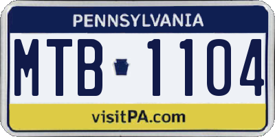 PA license plate MTB1104