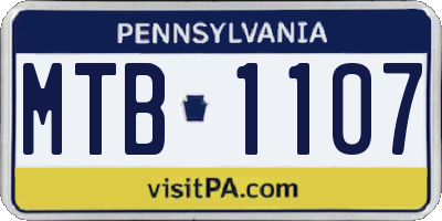 PA license plate MTB1107