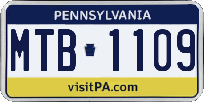 PA license plate MTB1109