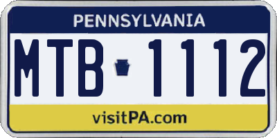 PA license plate MTB1112
