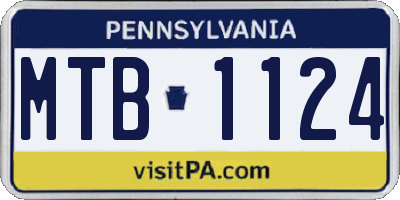 PA license plate MTB1124