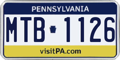 PA license plate MTB1126