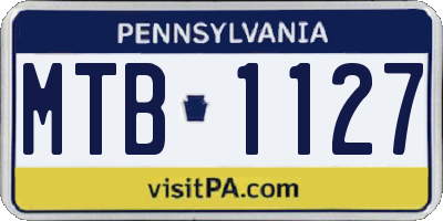 PA license plate MTB1127