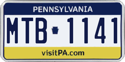 PA license plate MTB1141