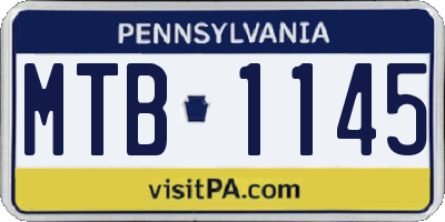 PA license plate MTB1145