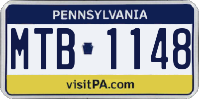 PA license plate MTB1148