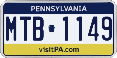 PA license plate MTB1149